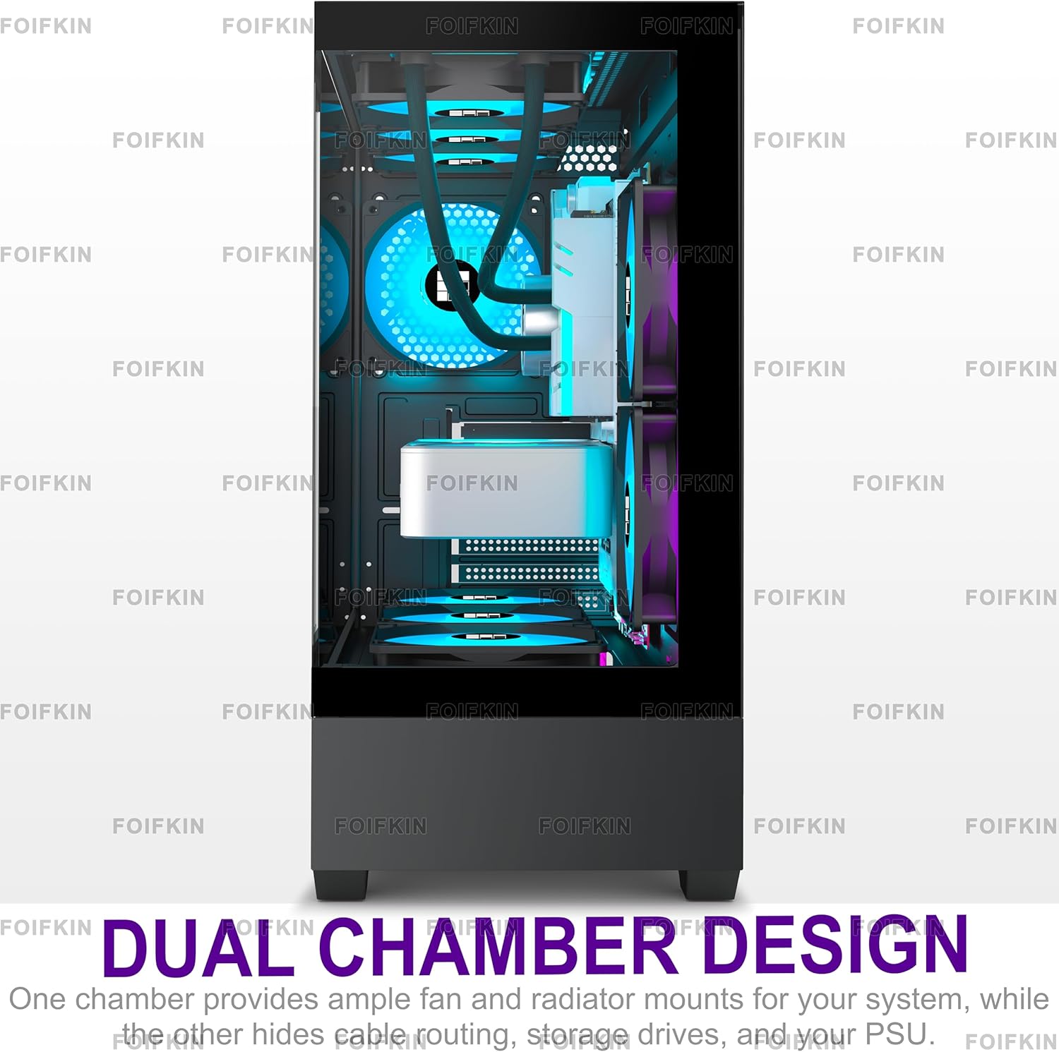 FOIFKIN F1 Case PC Mid-Tower Gaming con Ventole ARGB