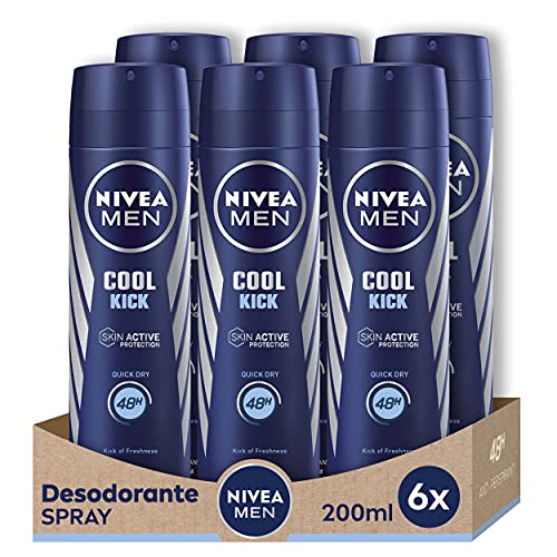 NIVEA Men Spray Cool Kick 200ML Confezione da 6