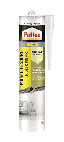 Pattex Sigillante Bianco Muri e Fessure - Acrilico Verniciabile