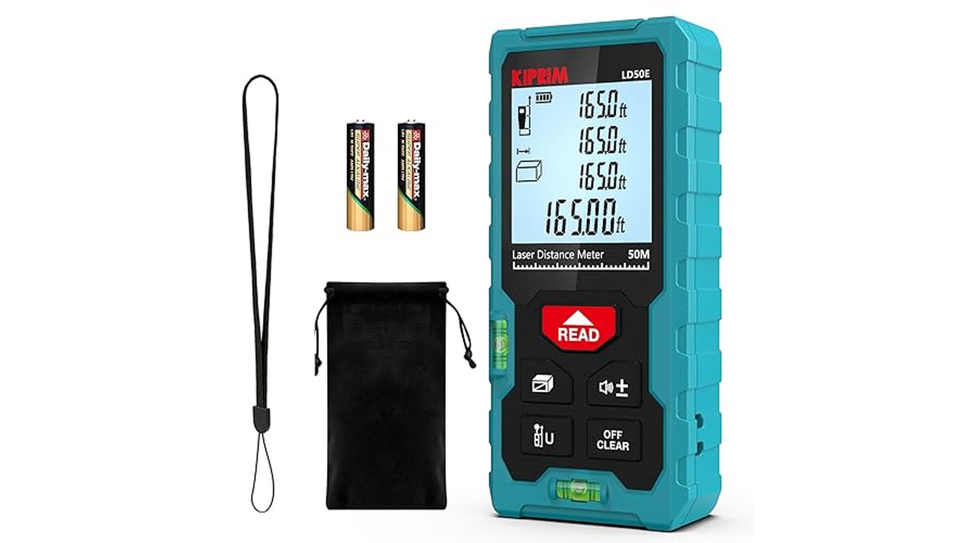 Misuratore Laser Kiprim 50M con LCD e Bolla