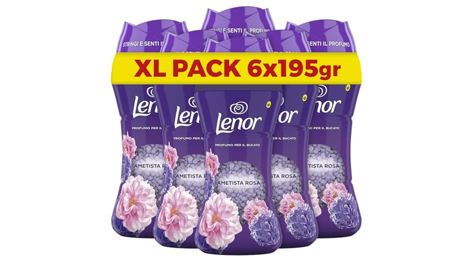 Lenor Profumatore Bucato Perle Ametista Rosa 6x195g