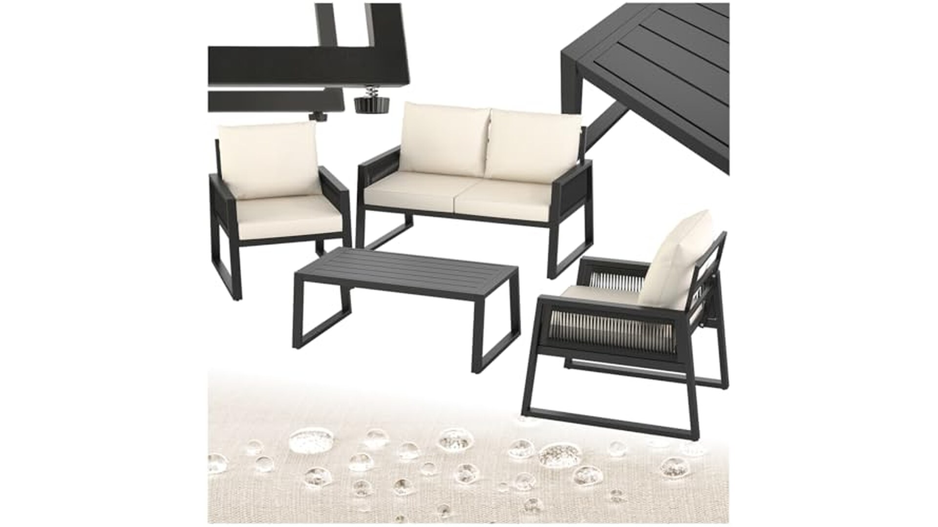 Set Salottino da Giardino Tectake in Alluminio