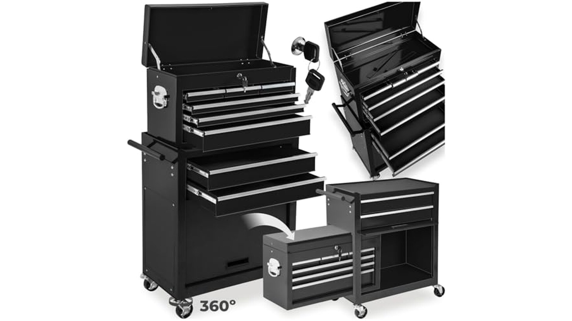 Carrello Portautensili Officina Nero