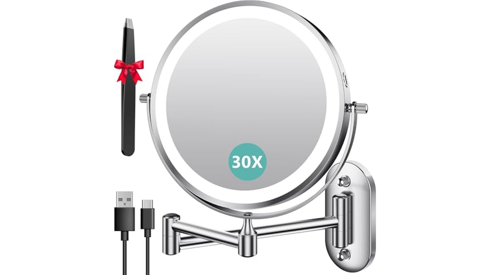 Specchio Trucco Auxmir 30X LED Estensibile